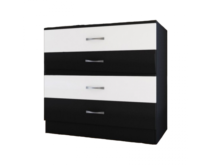 Скрин Мебели Богдан модел 3013, Черно и Бяло, 4 чекмеджета