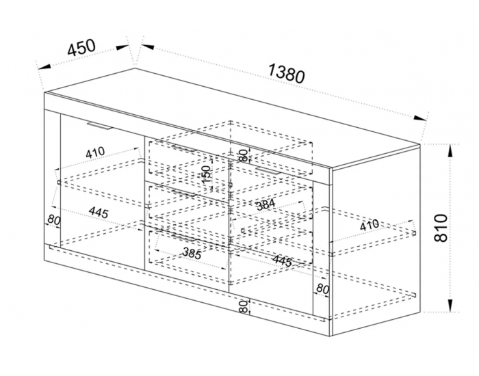Скрин Mod 3075,  Сонома тъмна, 1380/450/810