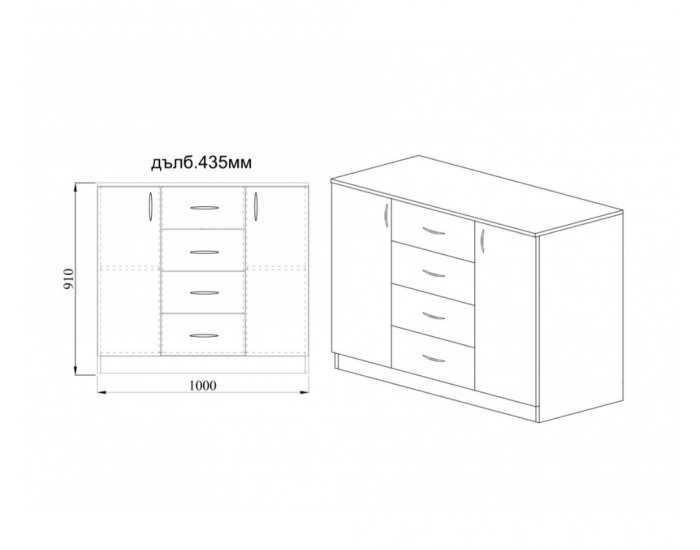 Скрин Mod 3004, Дъб артисан