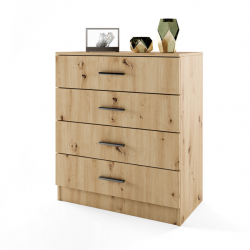 Скрин с 4 чекмеджета Mod 3003, Дъб артисан - Скринове