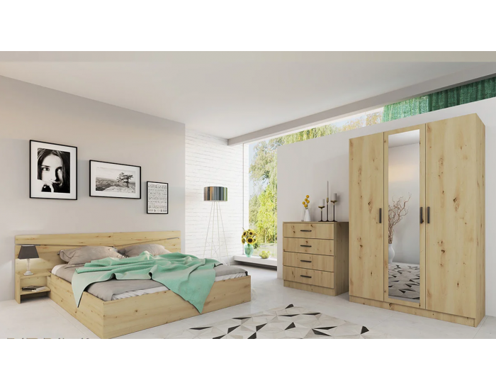 Спален комплект Модел 7000 за матрак 160/200, Дъб артисан