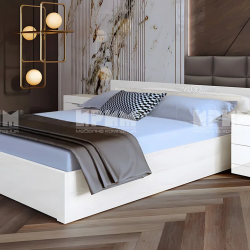 Спален комплект модел 7047 с повдигащ механизъм, Бял гланц - Спални комплекти