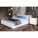 Спален комплект модел 7047 с повдигащ механизъм, Бял гланц