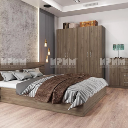 Спален комплект модел 7062 за матрак 160/200, Орех адмирал - Спални комплекти