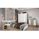 Спален комплект модел 7062 за матрак 160/200, Сонома арвен/Бял гланц