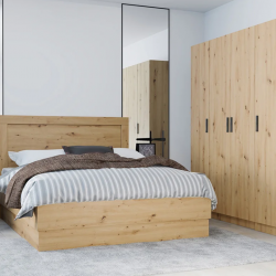 Спален комплект 7063 за матрак 160/200, Дъб артисан - Спални комплекти