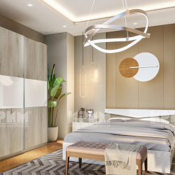 Спален комплект модел 7070 за матрак 160/200, Сонома арвен/Бял гланц - Спални комплекти