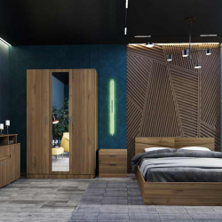 Спален комплект Модел 7073 за матрак 160/200, Орех адмирал - Спални комплекти