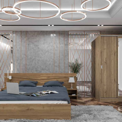 Спален комплект модел 7074 за матрак 160/200, Орех адмирал - Спални комплекти