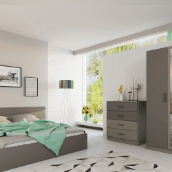 Спален комплект Модел 7000 за матрак 160/200, Мока/Лате - Спални комплекти