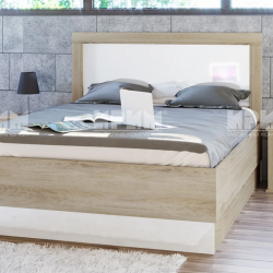 Спален комплект 7031 за матрак 160/200, Сонома арвен/Бял гланц - Спални комплекти