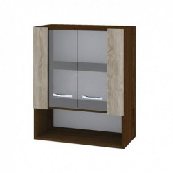 Горен кухненски шкаф с витрини модел BC-9 - Модули Сонома Тъмна