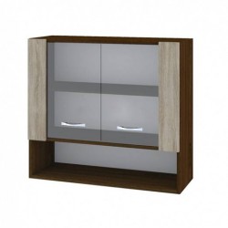 Горен кухненски шкаф с витрини модел BC-10 - Модули Сонома Тъмна