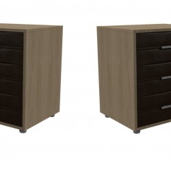 Комплект Нощни шкафчета Мебели Богдан Модел BM Каролa, с тапецирани чекмеджета - Нощни шкафчета
