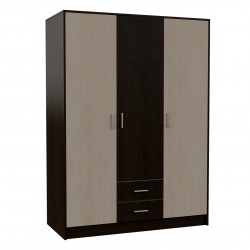 Гардероб Мебели Богдан модел Rosi BM, трикрилен с 2 чекмеджета - Bogdan Furniture Kom
