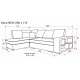 Ъглов диван модел BM-Sena с функция сън, ракла и подлакътник с вградена етажерка