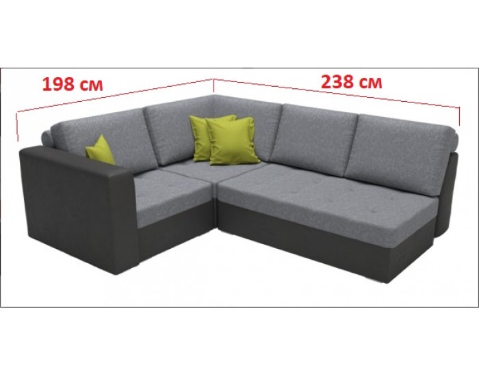 Модулен ъглов диван Luna New - модел 1, с дамаска А*