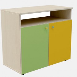 Шкаф Мебели Богдан Модел BM Mona 3, в цвят бежово и зелено, 90 / 45 / 77 см - Детска стая