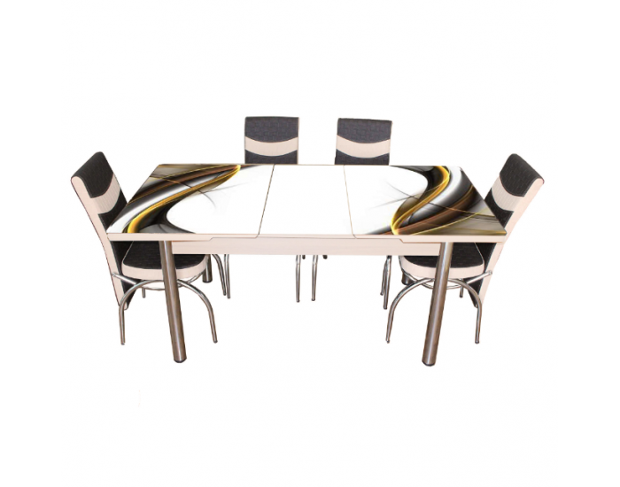 Комплект трапезна разтегателна маса с 6 стола BM-2781-Fusion - Комплекти маси и столове