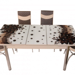 Комплект трапезна разтегателна маса с 6 стола BM-1630-Violet - Комплекти маси и столове
