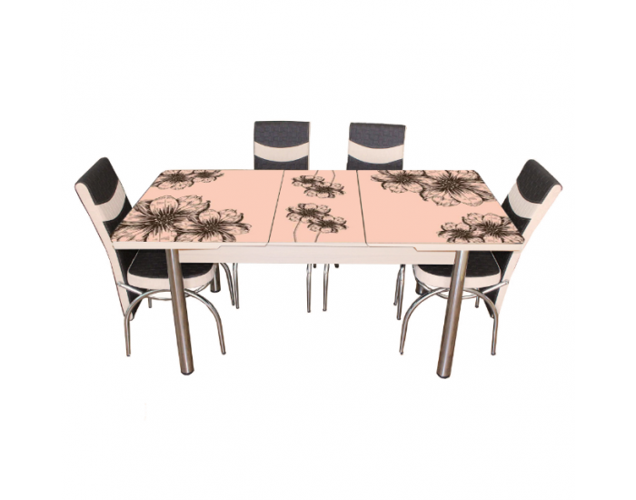 Комплект трапезна разтегателна маса с 6 стола BM-1630 Meadow - Комплекти маси и столове