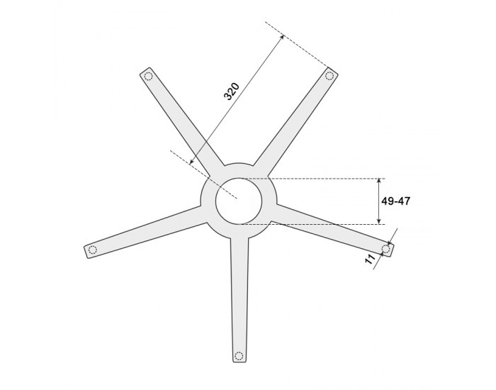 Звезда за офис стол модел Memo - 320 мм - полипропилен