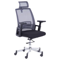 Президентски офис стол модел Memo-7514 - графит / черен - Офис столове
