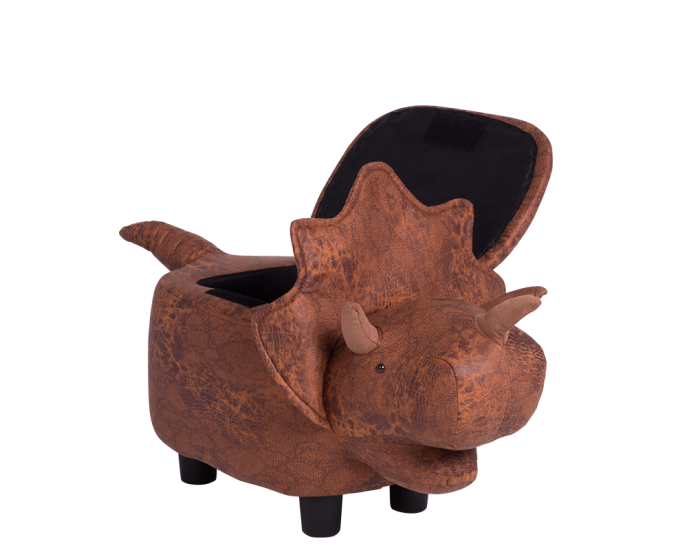 Детска табуретка с ракла модел Memo-- кафяв динозавър
