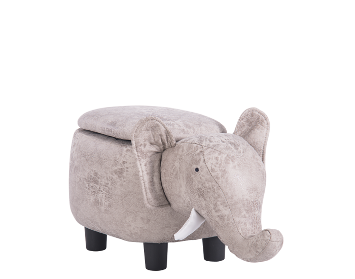 Детска табуретка с ракла модел Memo - сив слон