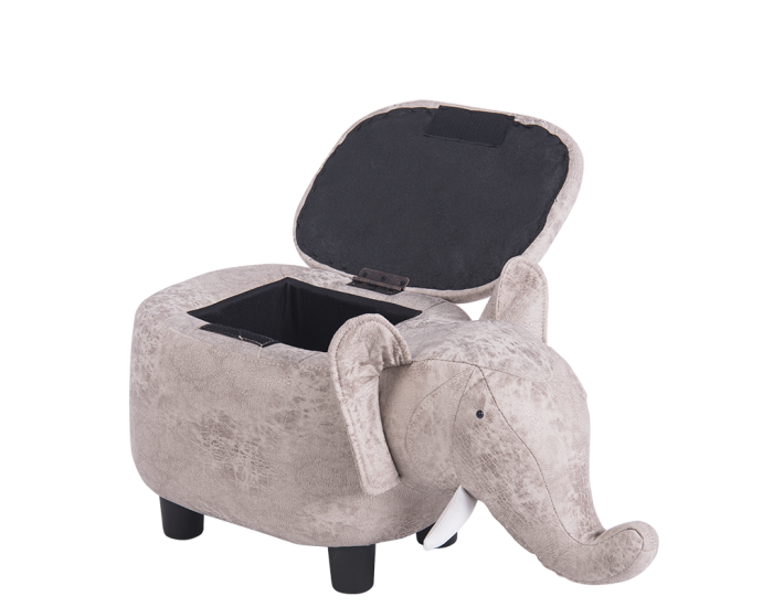 Детска табуретка с ракла модел Memo - сив слон