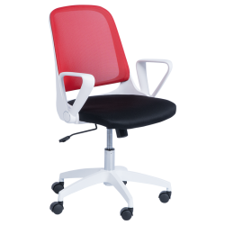 Работен офис стол модел Memo-7033 - червено - черен - memo.bg