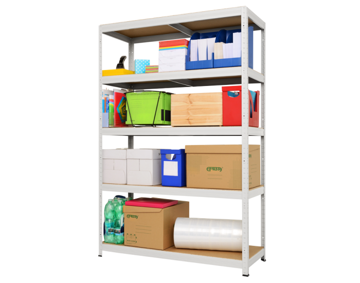 Метален стелаж модел Memo-Star Plus 180x120x45 см, до 250 кг на рафт - бял Метален стелаж модел Memo-Star Plus 180x120x45 см, до 250 кг на рафт - бял