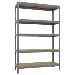 Метален стелаж STAR PLUS 180x120x60 см, до 250 кг на рафт - сив - Мебели от метал