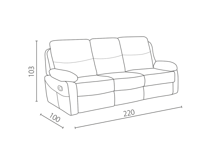 Диван тройка Sonata Selena Lux, Бежов, Релакс механизми