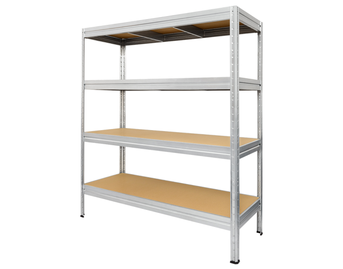 Метален стелаж модел Memo-Mega 177x200x60 см, до 500 кг на рафт - цинк