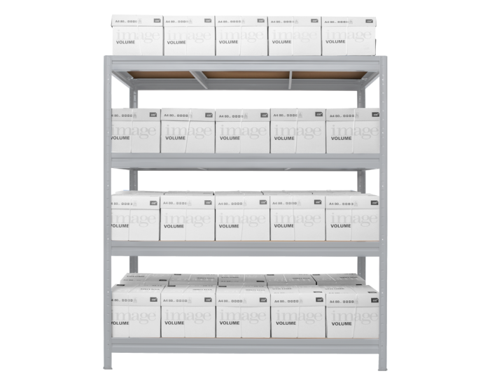 Метален стелаж модел Memo-Mega 177x200x60 см, до 500 кг на рафт - цинк