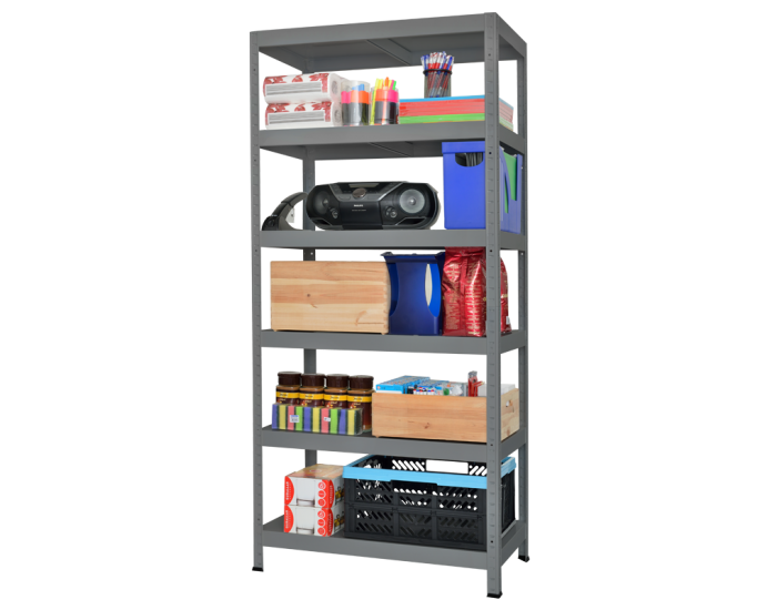 Метален стелаж модел Memo-Hard 180x100x40 см, до 130 кг на рафт  - сив