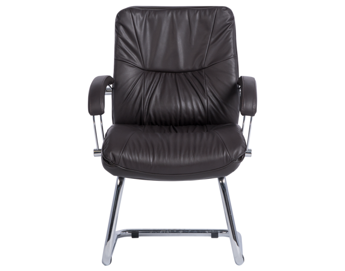 Посетителски стол модел Memo-Parma - тъмно кафяв  Lux