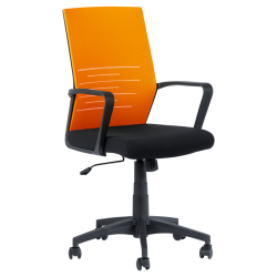 Работен офис стол модел Memo-7041- черен - оранжев - Офис столове