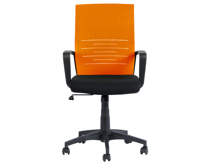 Работен офис стол модел Memo-7041- черен - оранжев