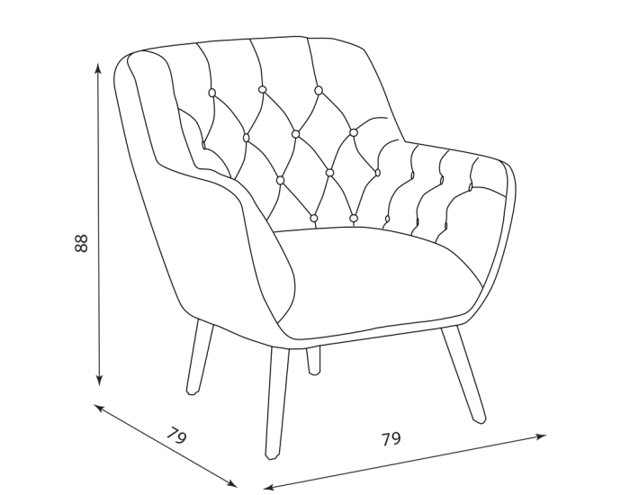 Кресло Sonata Bergen, Бежов, 79 см