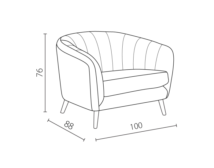 Кресло Sonata Greta, Тревистозелено, HLR, Кадифено дамаска