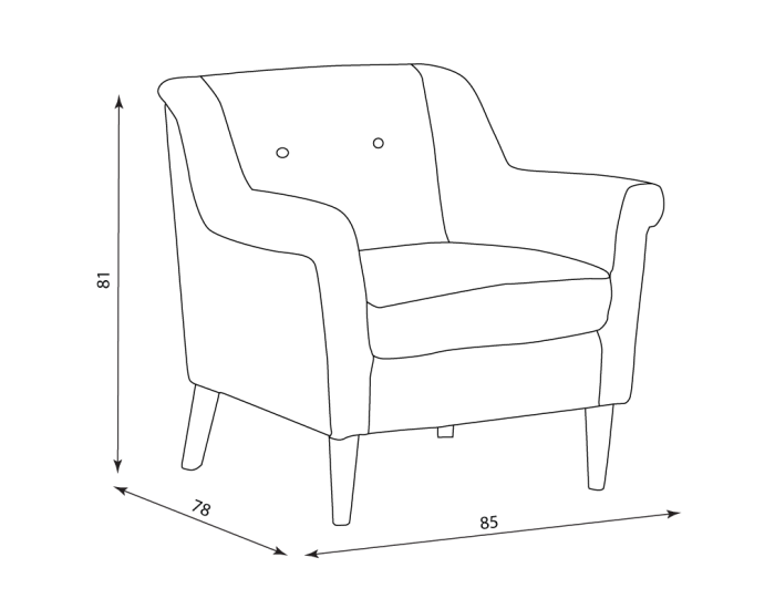 Кресло Sonata Elinн, Тъмносив, Miss 58