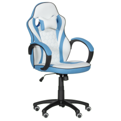 Геймърски стол Memo 6302 - бял-син - Офис столове