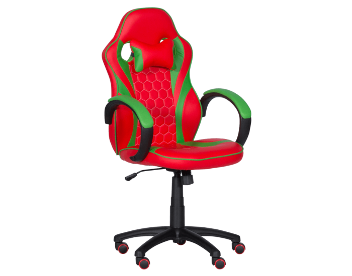 Геймърски стол Memo 6304 - червено-зелен