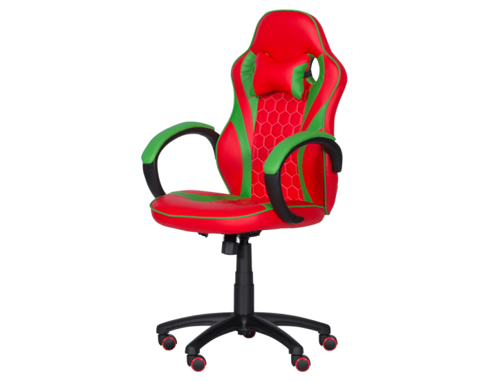 Геймърски стол Memo 6304 - червено-зелен