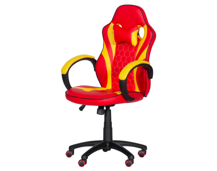 Геймърски стол Memo 6305 - червено-жълт