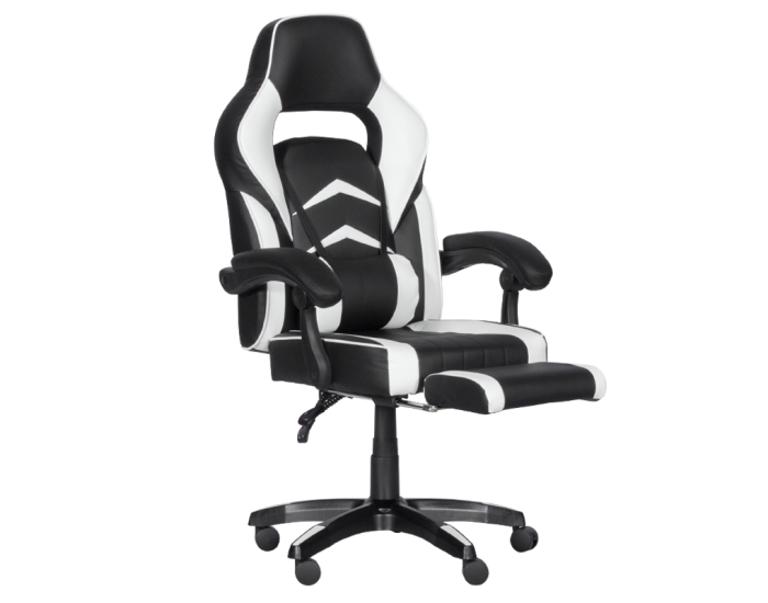 Геймърски стол Memo 6198 - черен-бял