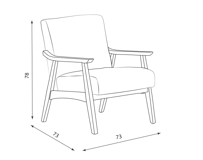 Кресло Sonata Lucas, Орех, Син, Дърво