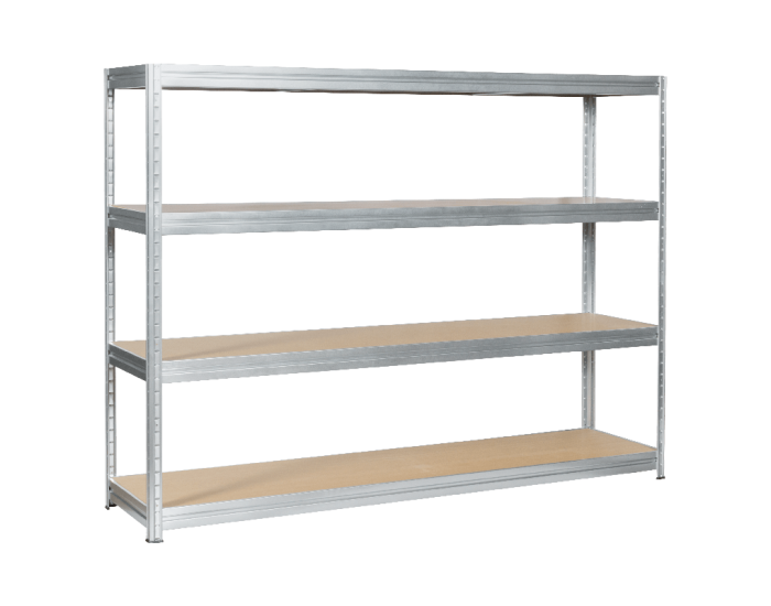 Метален стелаж MEGA 177x240x60 см, до 450 кг на рафт - цинк